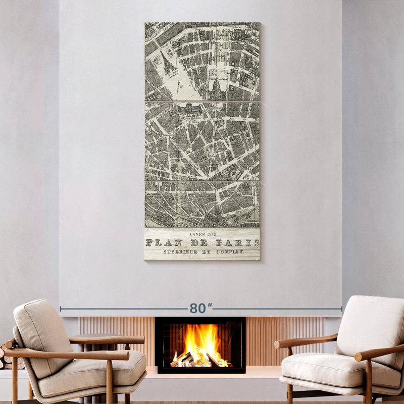 Plan De Paris On Wood