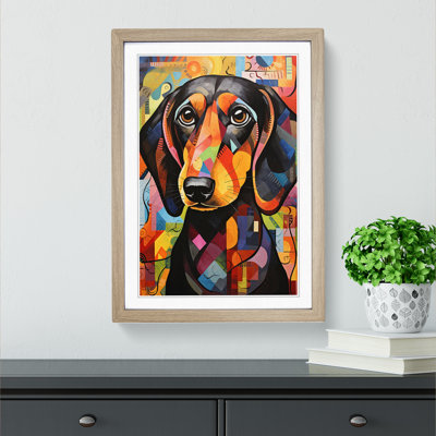 Dachshund Orphism Art - Framed Print