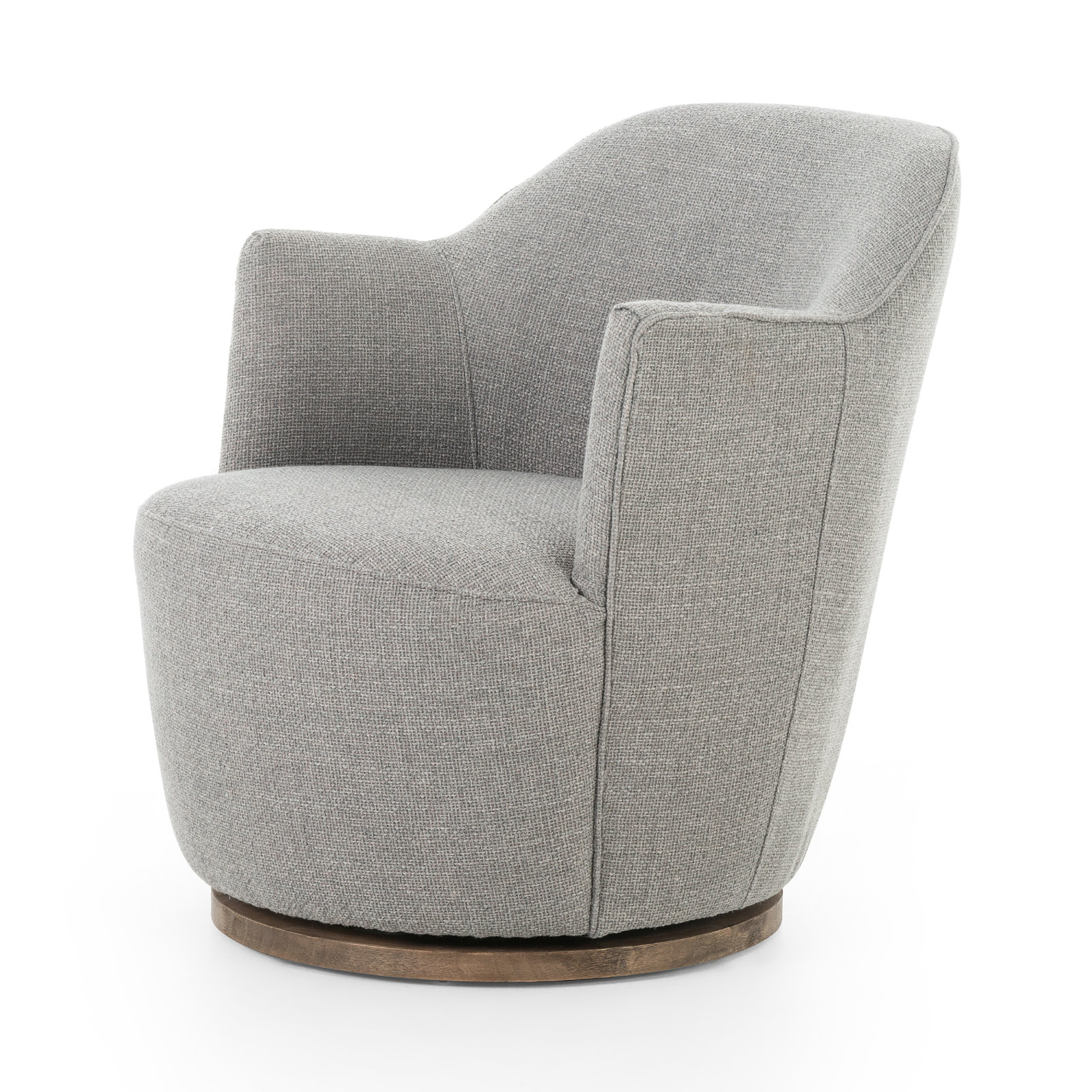 Corson 26" Wide Swivel Armchair, Gibon Silver Performance Basketweave