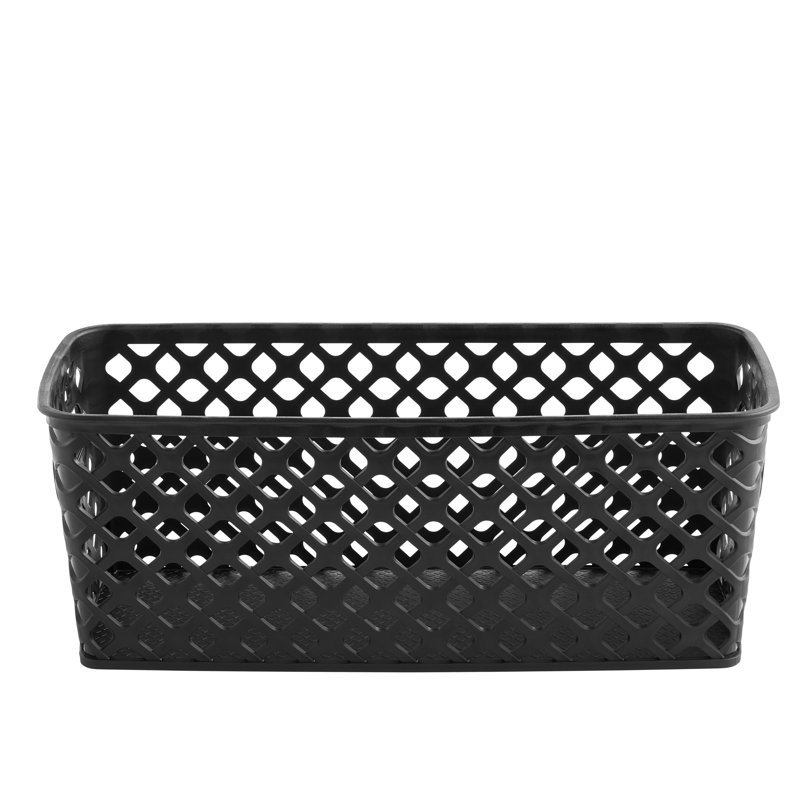Panier déco étroit, noir (ensemble de 4)