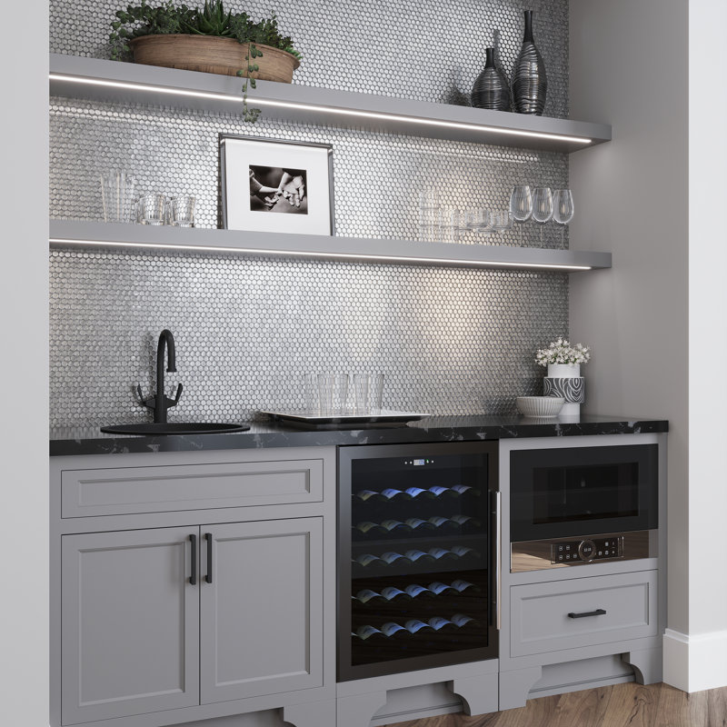 0.8 in. x 0.8 in. Glossy Tile, Mixed Gray