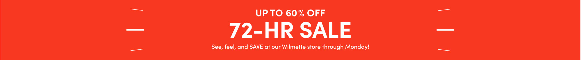 up to 60% off 72-hour sale