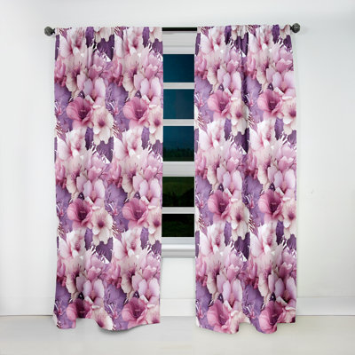Orchid Dream - motif tropical III - Rideau tropical - Velours obscurcissant - 1 panneau