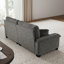 Canapé moderne à trois places en chenille grise de 94 pouces, équipé d'un support à ressorts durable et de coussins en mousse épaisse et dense.-83135829