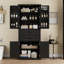 Armoire de rangement noire multifonctionnelle avec 2 tiroirs et tablette réglable pour la cuisine, la salle de bain, la salle à manger ou le salon | Idée de cadeau-1512491316