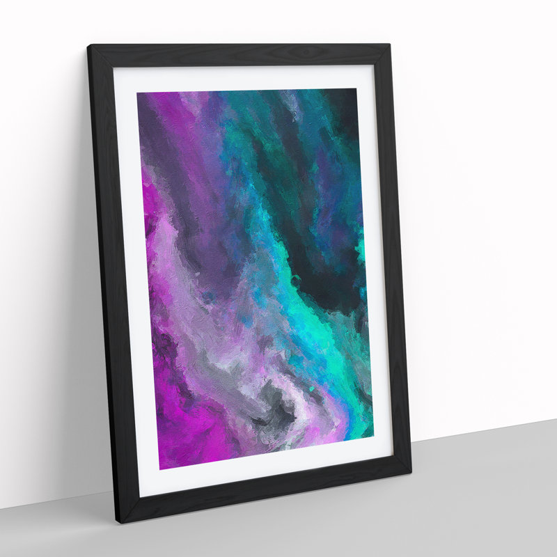 Exist Forever Abstract - Single Picture Frame Print, Black, 64cm H x 46cm W x 2cm D