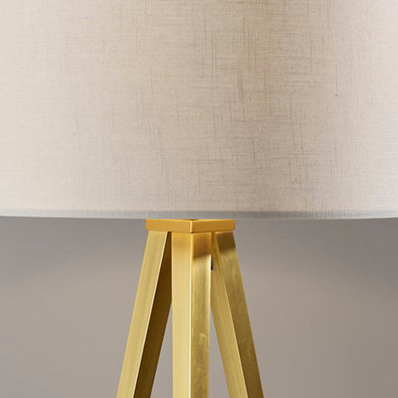 Lampe sur pied 61,5 po Cas, Laiton antique, Beige