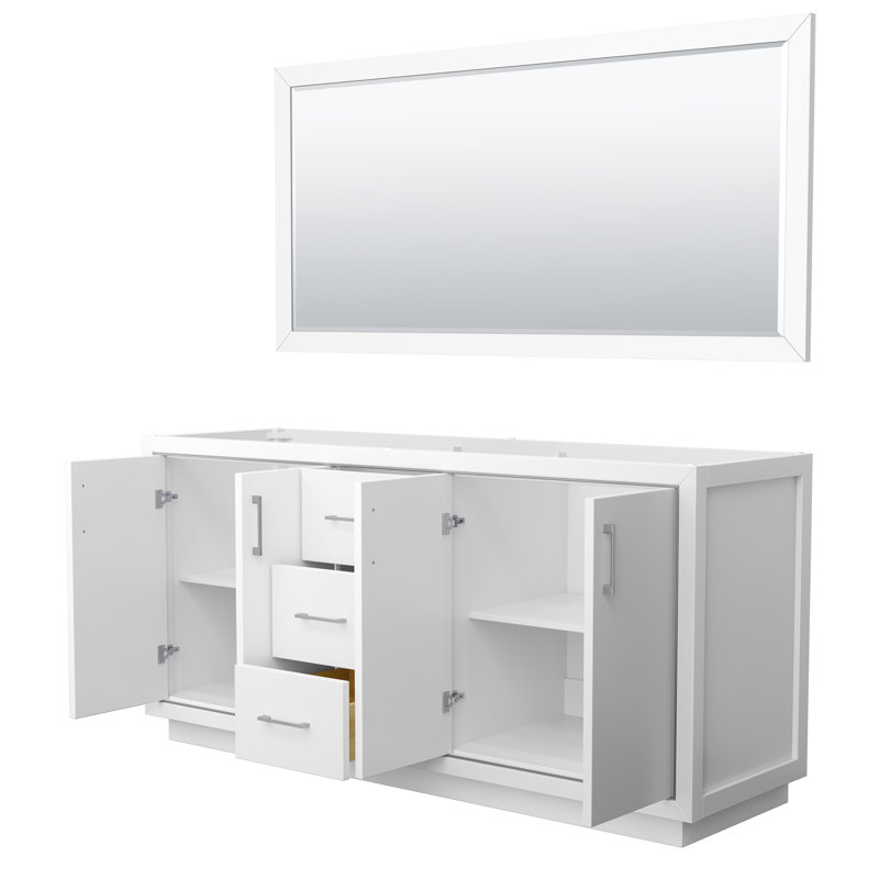 Base de meuble-lavabo double 72 po Icon, Blanc