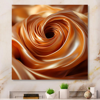 «Orange Abstract Spiral Cyclone Tranquility», art mural abstrait en spirale en métal