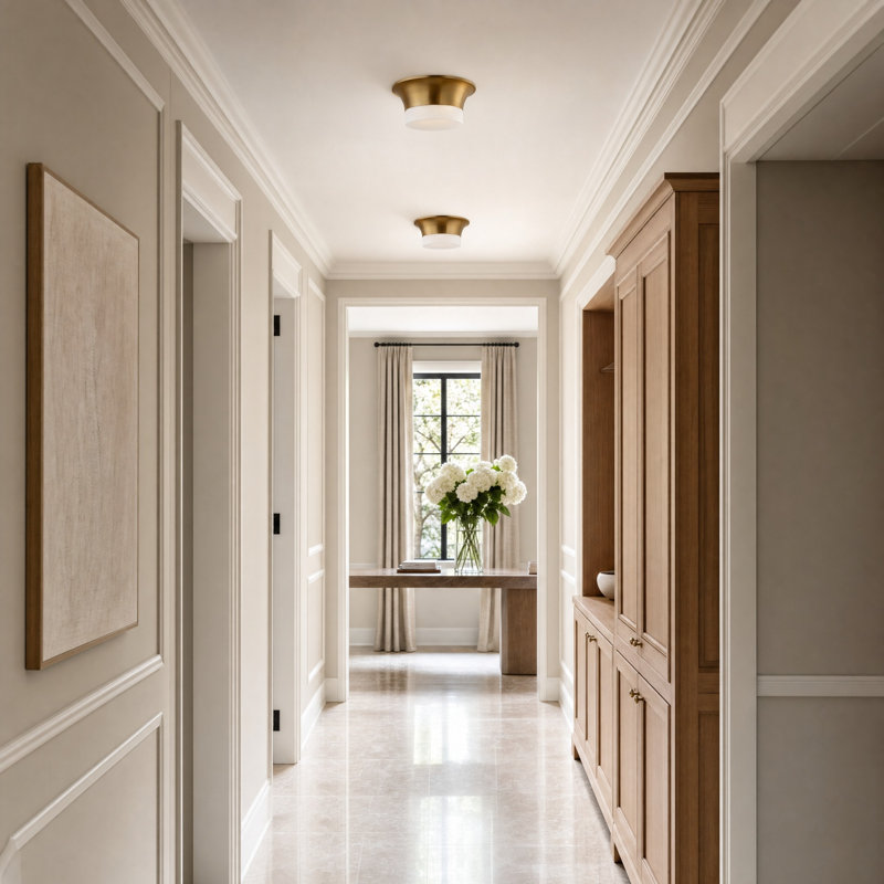 Dartmore 2 - Light Flush Mount, Burnished Brass