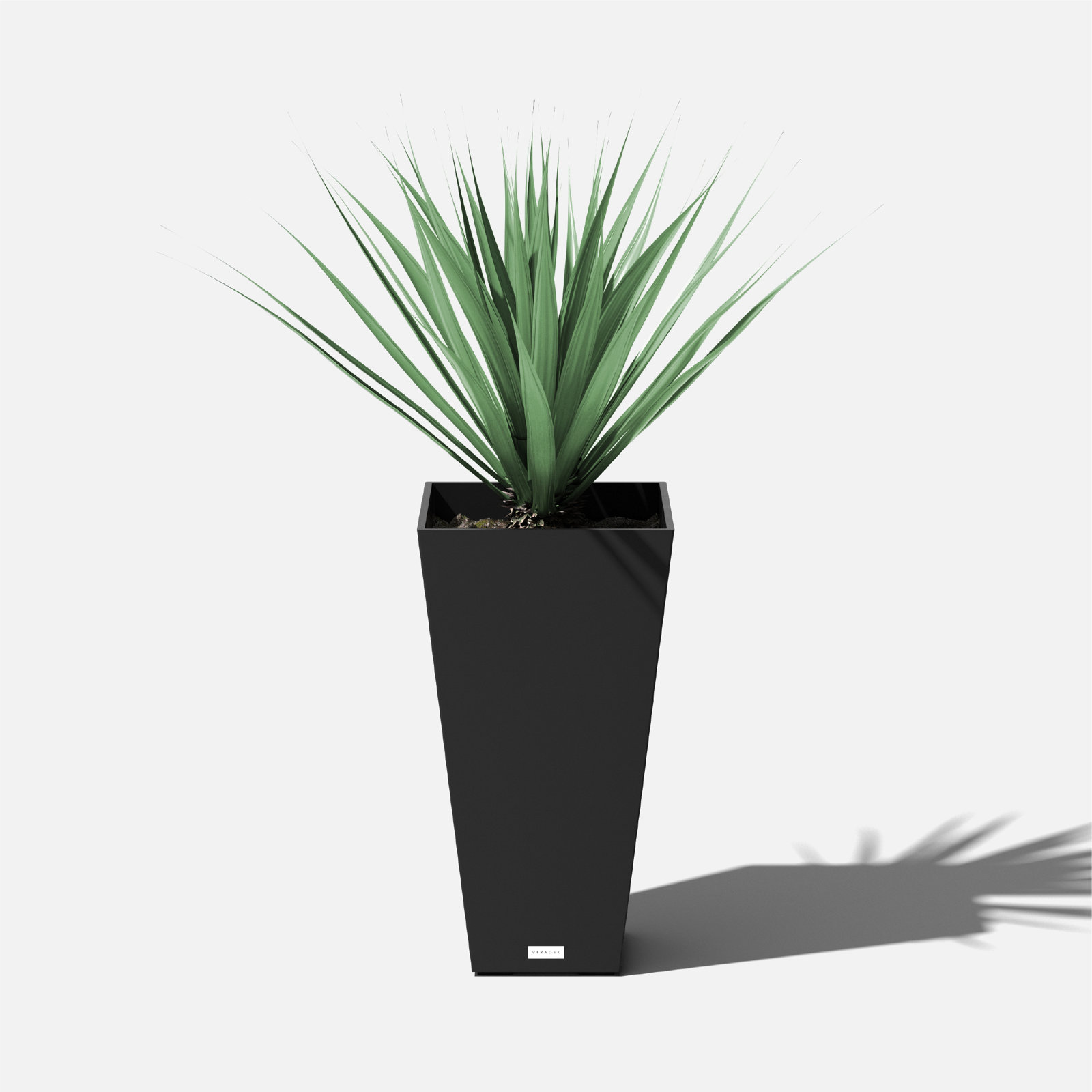 Pure Series 15" Pot Planter, Black, 24.25" H x 13.5" W x 13.5" D, Set of 1