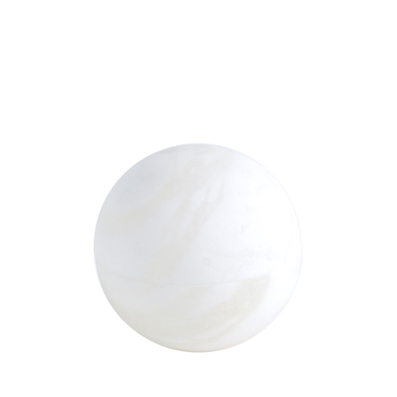 Alabaster Sphere Box-White, 4.75" H x 5" W x 5" D