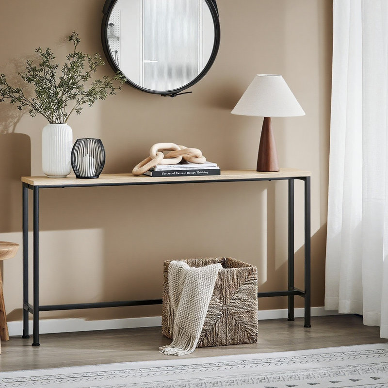 Abingt 120cm Console Table, Wooden Effect, 65cm H x 120cm W x 20cm D, Black