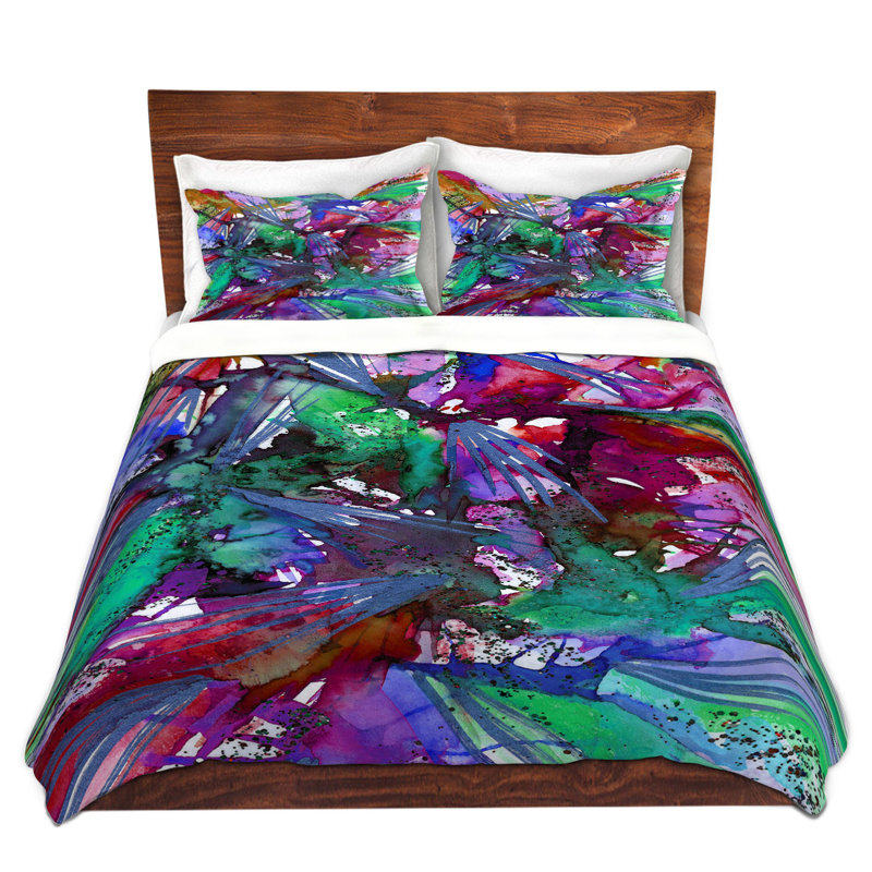 Ensemble de housse de couette à oiseaux de proie arc-en-ciel, 1 housse de couette grand + 2 taies standards