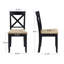 Chaise en bois massif de style campagnard à dossier en X avec siège tissé-1054667606-1054667604