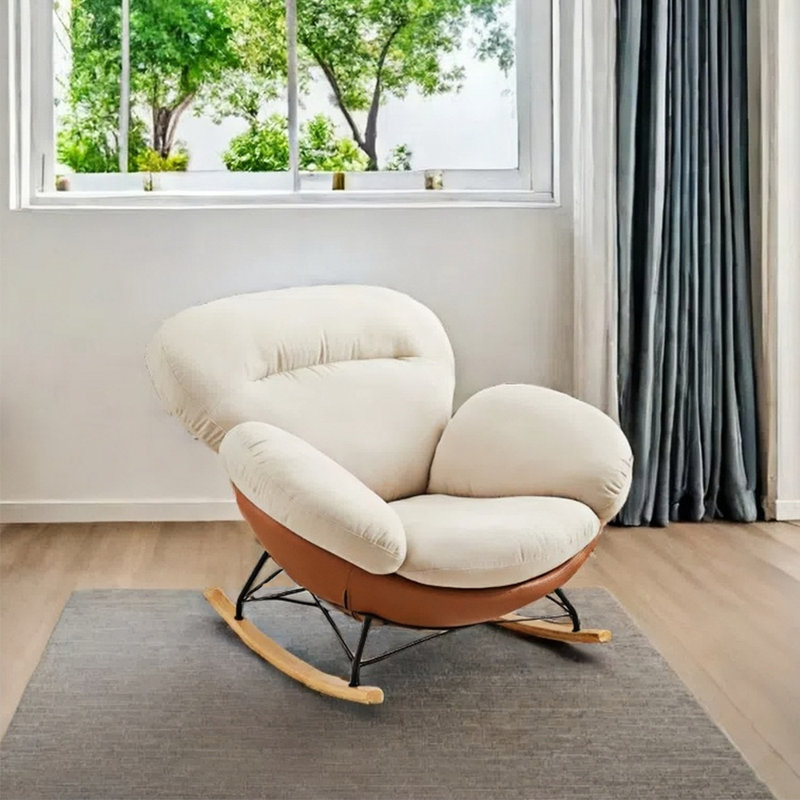 Fashion home casual eggshell lazy rocking chair, Brown