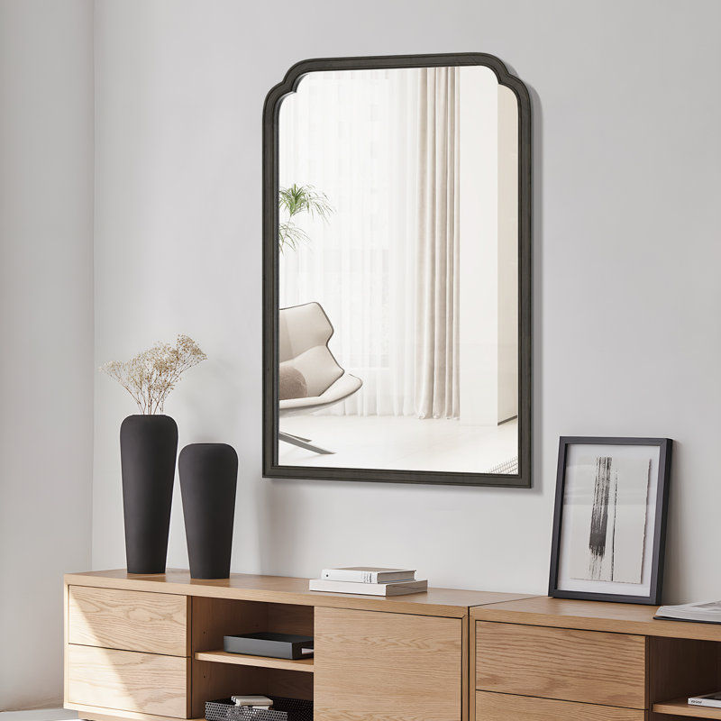 Miroir mural Ancalin, 36 po x 24 po, Noir