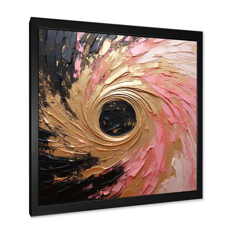 Minimalisme vortex rose - impression, H 36 po x l 36 po x P 1,5 po, Cadre simple noir