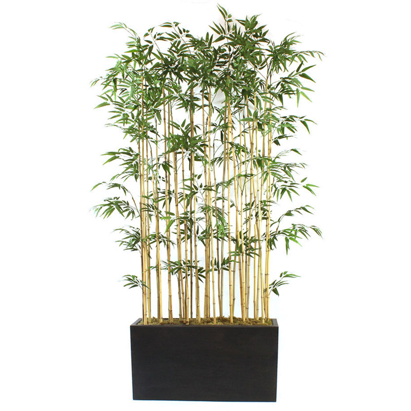 Faux Bamboo Plant in Metal Planter