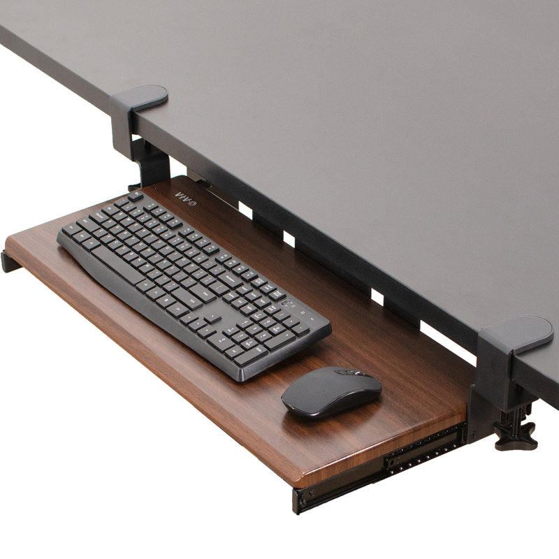 VIVO Clamp-on Keyboard Tray (KB05E Series), Dark Walnut