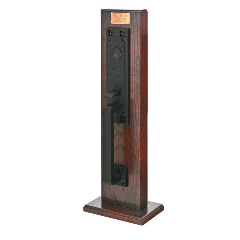 Craftsman Entry Set, Flat Black, Waverly Knob, Right Handed