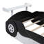 Lit plateforme simple en forme de voiture de course avec roues, noir-130605818-130605820