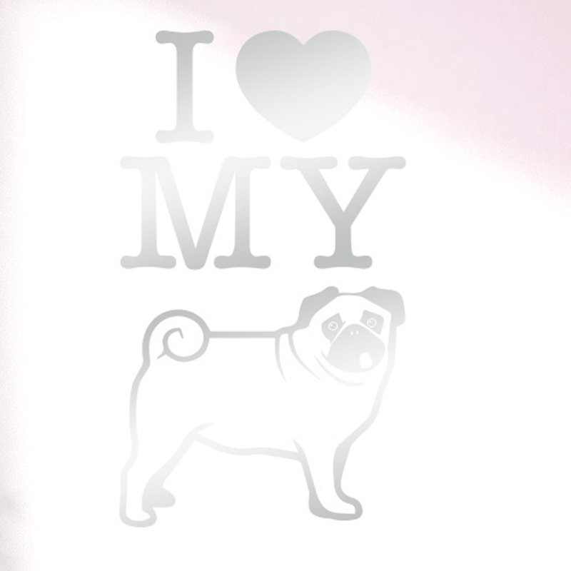 Animals Wall Decal, Shiny Silver, Large