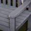 Banc d'extérieur en bois gris 142 cm (56 po) avec accoudoirs pour patio, véranda, bord de piscine, balcon - Gris