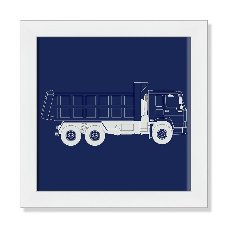 Art encadré Wild Camions, H 12 po x l 12 po x P 0,6 po, Encadré plat blanc
