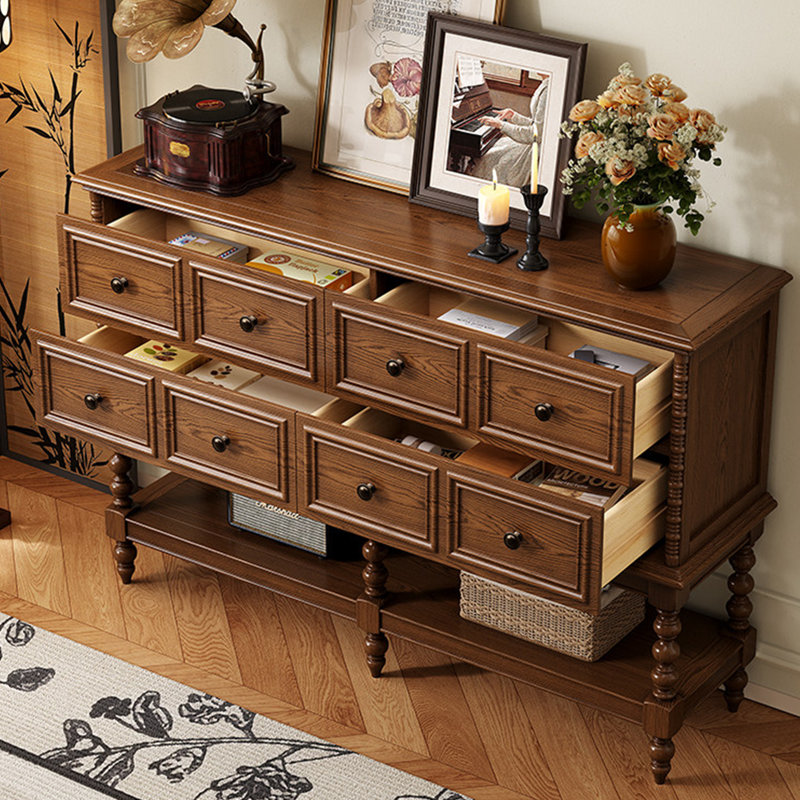 Console américaine de style américain, Brun, H 39,4 po x l 63 po x P 15,7 po