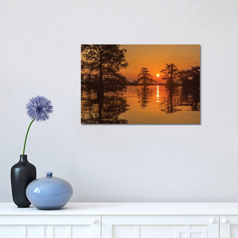Sunrise on Swamp 1 Piece Wrapped Canvas Wall Art, 30.48cm H x 45.72cm W x 1.905cm D