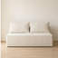 Canapé modulaire en velours beige de 58 po à 2 places avec méridienne et porte-gobelet, sans assemblage requis