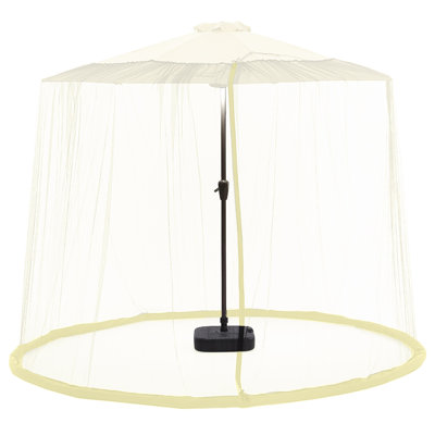 a gauze Black Patio Umbrella Mosquito Netting, With Double Zipper Door, Polyester Mesh Net Screen Universal For Almost Outdoor Market Table Umbrellas & Cantilever Offse