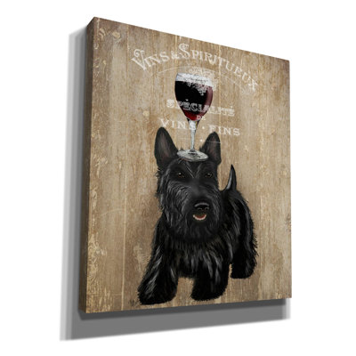 «Dog Au Vin, Scottish Terrier», impression sur toile tendue