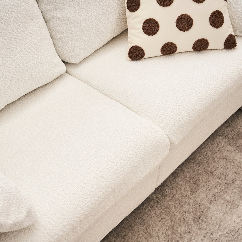 2 en blanc avec revêtement en chenille et mousse haute stable pour un confort familial