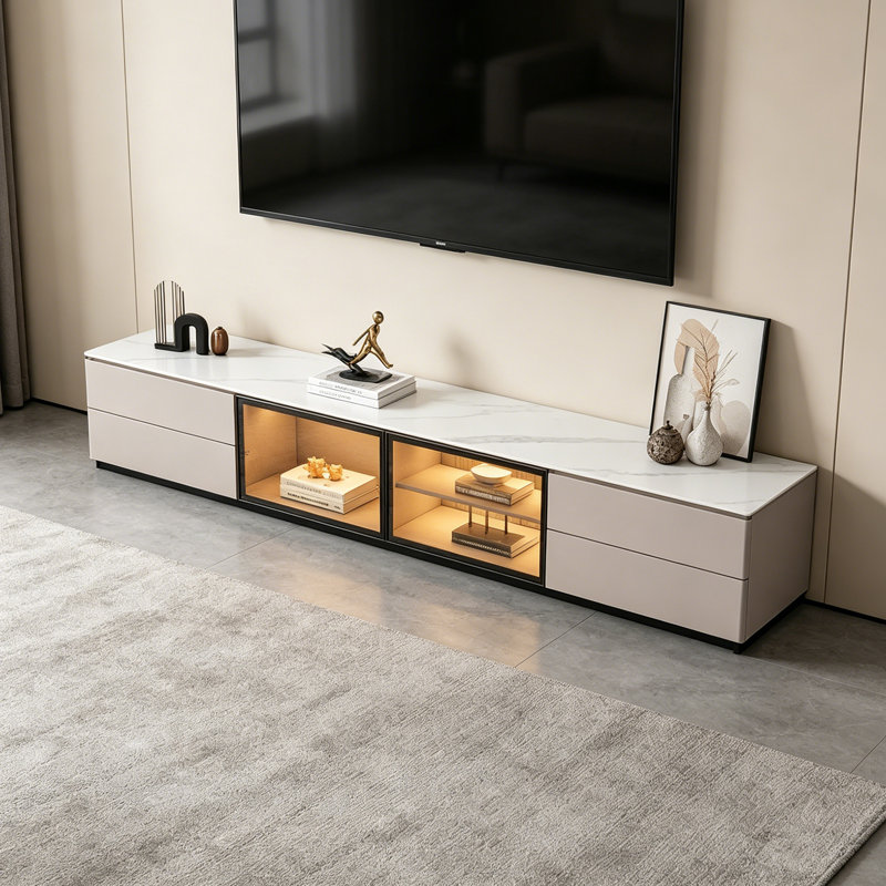 Gellert, Beige/White, 17.71" H x 86.61" L x 15.74" W