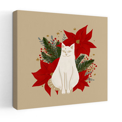 Art contemporain, art contemporain abstrait, chat, fleurs d'hiver