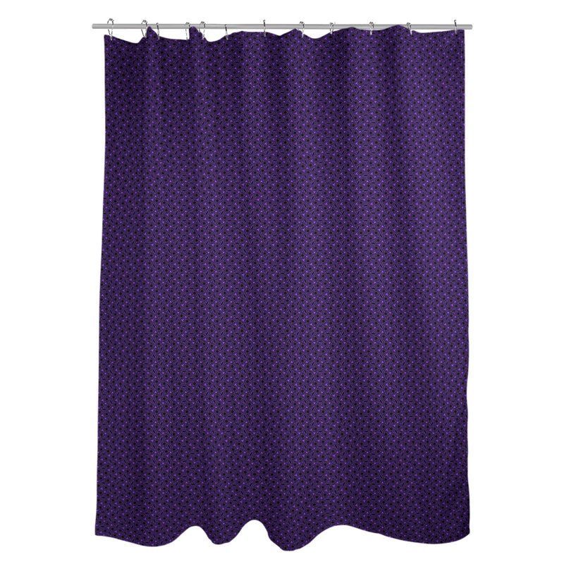 Classic Hexagonal Single Shower Curtain, Purple/Black