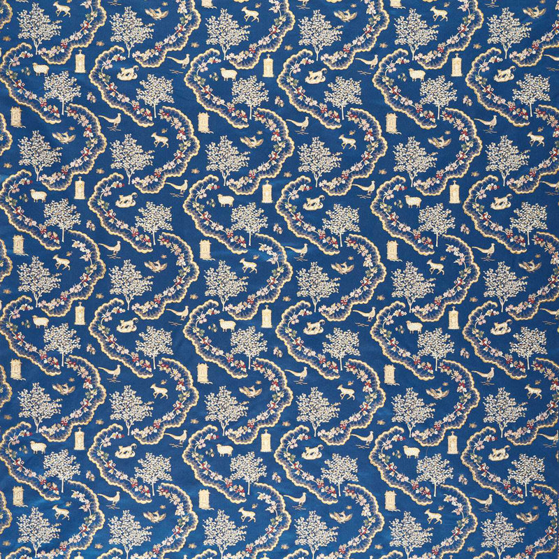Highgrove Wildflower Meadow Brocade, Sapphire