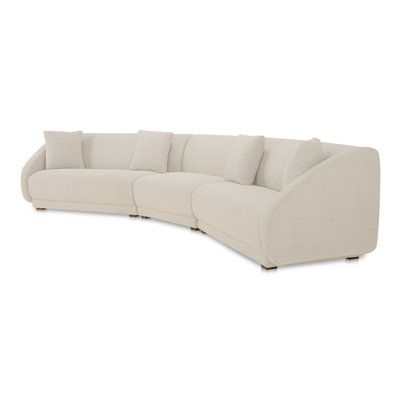 Fraser 3 Piece Modular Sectional With Slipper White