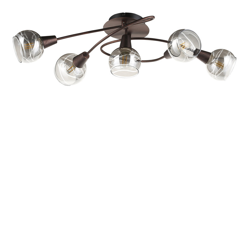 Abia Glass Semi Flush Mount, Bronze
