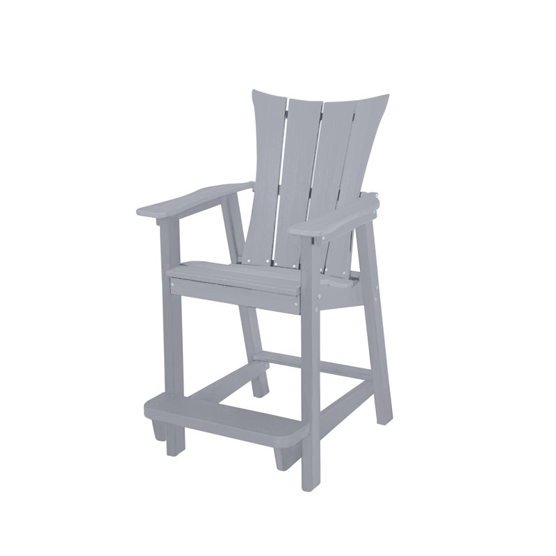 Tabouret de bar Boniracio en poly Adirondack de 26 po de hauteur de comptoir, Gris