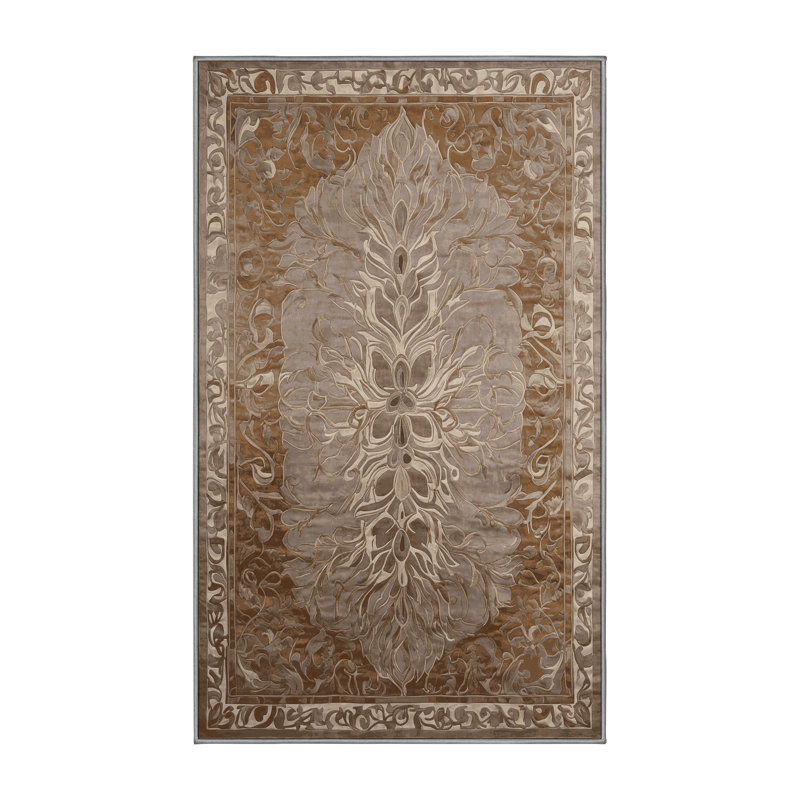 Tapis gris soyeux et moelleux, Rectangle 8 pi x 10 pi
