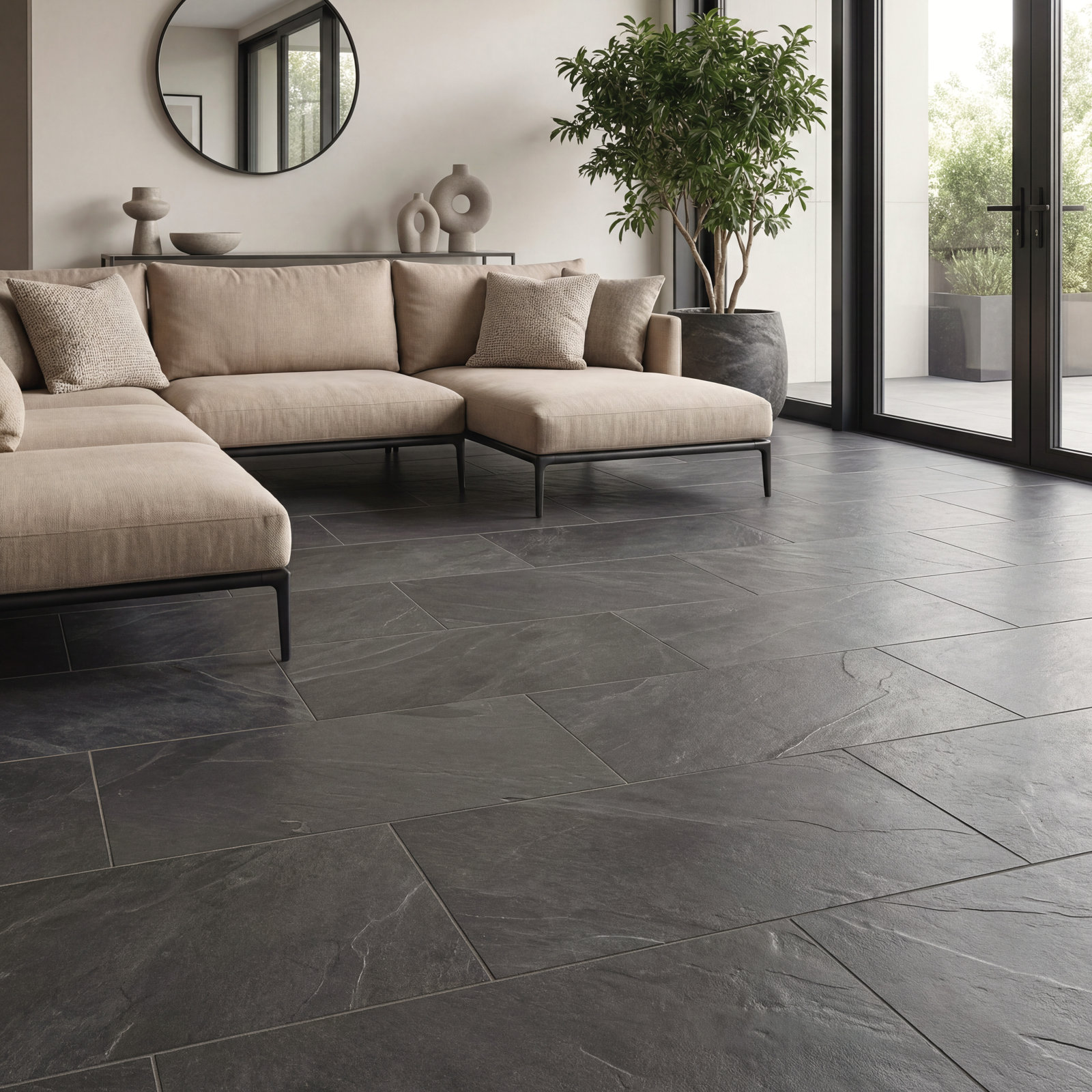 Camden 12" x 24" Gauged Slate Tile, Charcoal