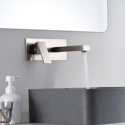 Robinet de lavabo de salle de bain, robinet de lavabo mural à un trou avec robinet à gauche