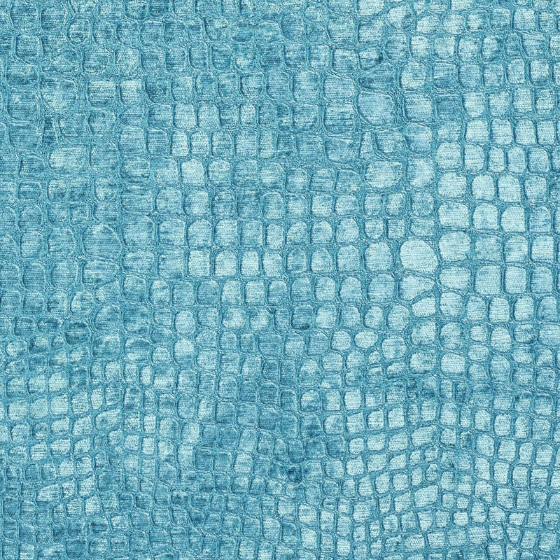 Tissu velours lime alligator, Aigue-marine