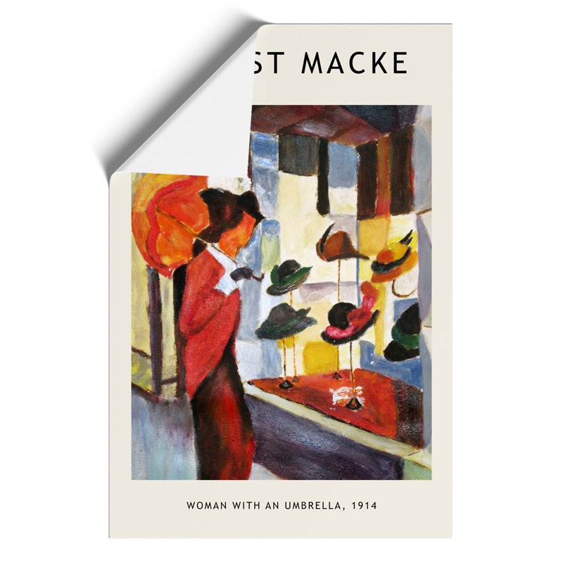 Woman By The Hat Shop by August Macke - No Frame Painting, 59cm H x 42cm W x 0.1cm D