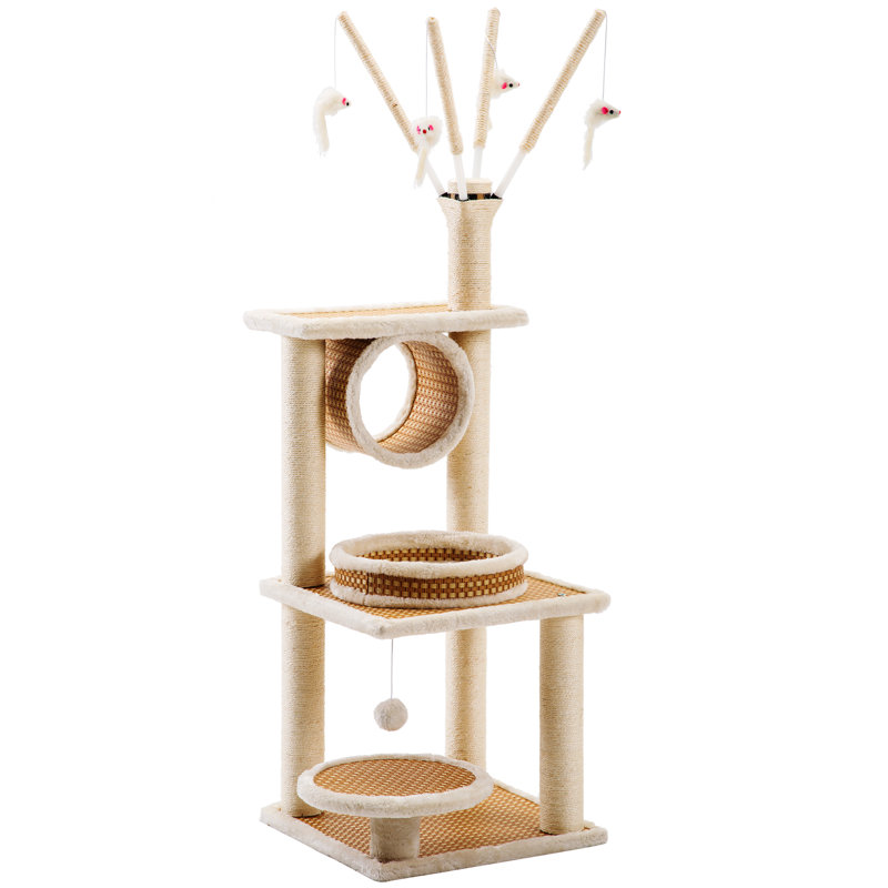 Tena 124 cm H Cat Tree / Condo, Beige