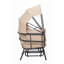 Fauteuil à œufs Sunnydaze Modern Luxury - structure en acier thermolaqué avec coussin en polyester et auvent rétractable - taupe