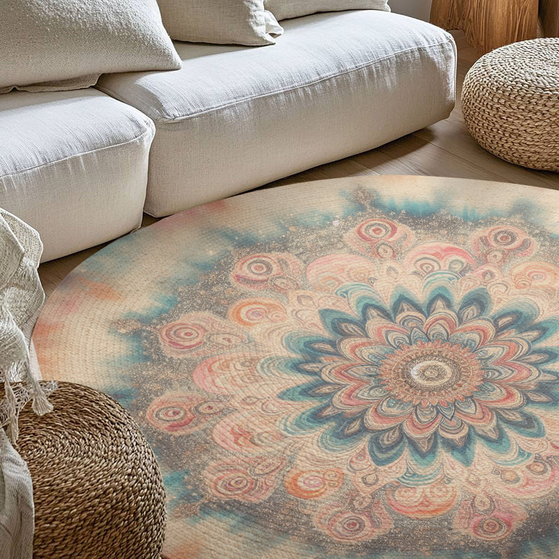 Tapis tressé Tie-Dye, Rond 5 pi